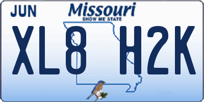 MO license plate XL8H2K