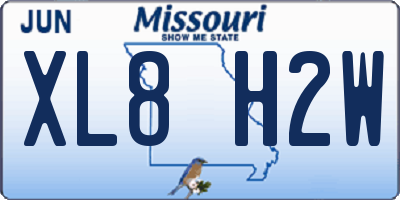 MO license plate XL8H2W