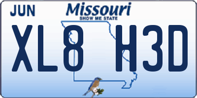 MO license plate XL8H3D