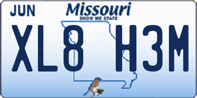 MO license plate XL8H3M