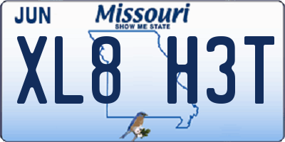 MO license plate XL8H3T