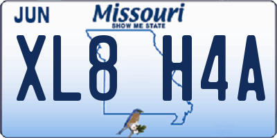 MO license plate XL8H4A