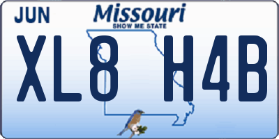 MO license plate XL8H4B