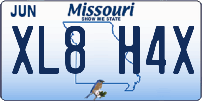 MO license plate XL8H4X