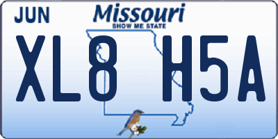 MO license plate XL8H5A