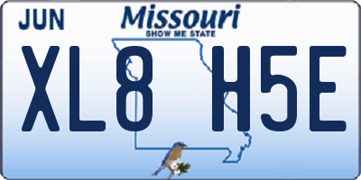 MO license plate XL8H5E