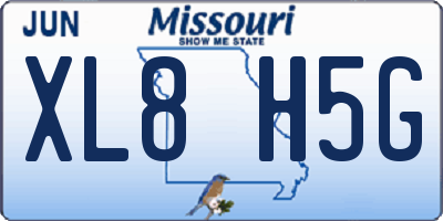 MO license plate XL8H5G