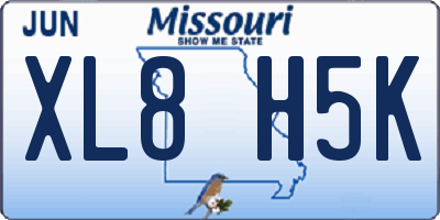 MO license plate XL8H5K