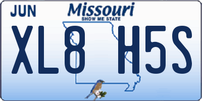 MO license plate XL8H5S