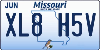 MO license plate XL8H5V