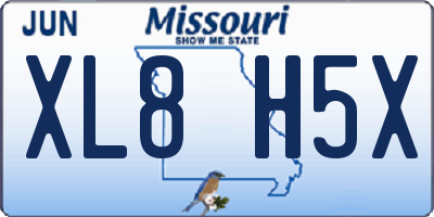 MO license plate XL8H5X