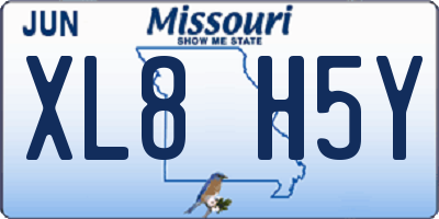 MO license plate XL8H5Y