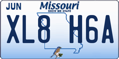 MO license plate XL8H6A