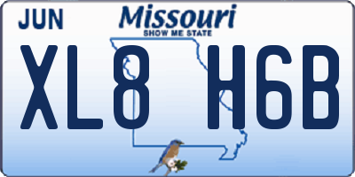 MO license plate XL8H6B