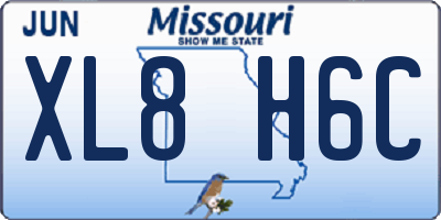MO license plate XL8H6C
