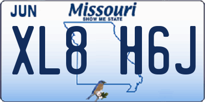 MO license plate XL8H6J