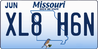 MO license plate XL8H6N