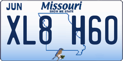 MO license plate XL8H6O
