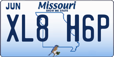 MO license plate XL8H6P