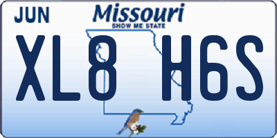 MO license plate XL8H6S