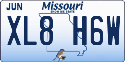MO license plate XL8H6W