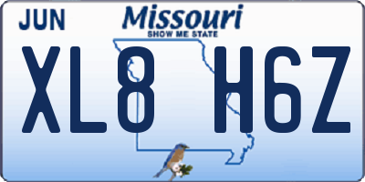 MO license plate XL8H6Z