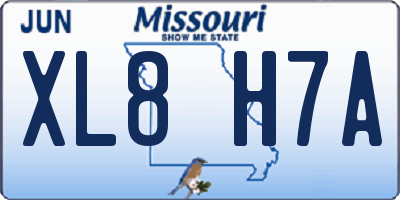 MO license plate XL8H7A