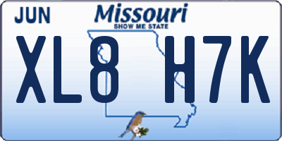 MO license plate XL8H7K