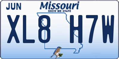 MO license plate XL8H7W
