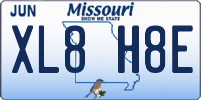 MO license plate XL8H8E