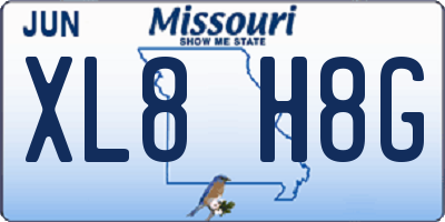 MO license plate XL8H8G