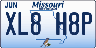 MO license plate XL8H8P