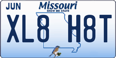 MO license plate XL8H8T