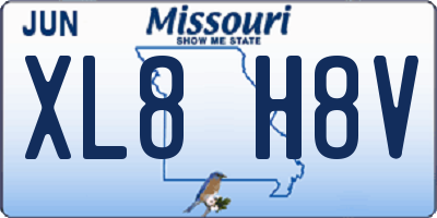 MO license plate XL8H8V