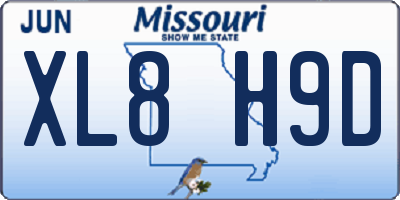 MO license plate XL8H9D