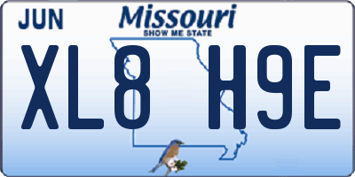 MO license plate XL8H9E