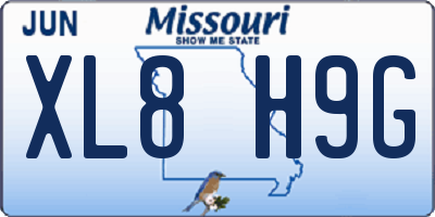 MO license plate XL8H9G