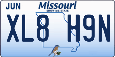 MO license plate XL8H9N