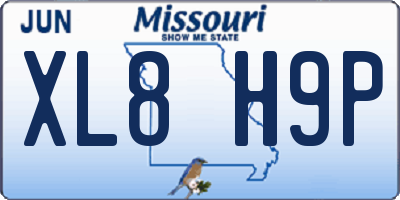 MO license plate XL8H9P
