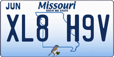 MO license plate XL8H9V