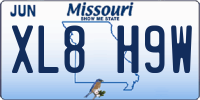 MO license plate XL8H9W