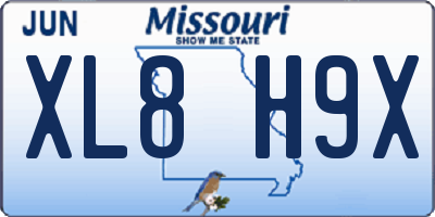 MO license plate XL8H9X