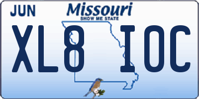 MO license plate XL8I0C