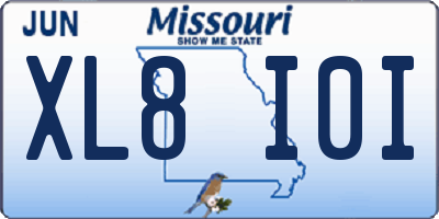 MO license plate XL8I0I