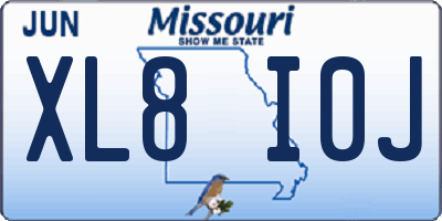MO license plate XL8I0J