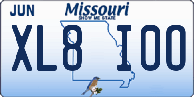MO license plate XL8I0O