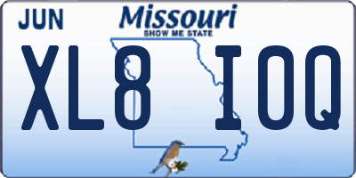 MO license plate XL8I0Q