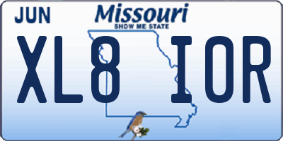 MO license plate XL8I0R