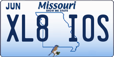 MO license plate XL8I0S