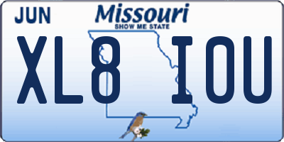 MO license plate XL8I0U